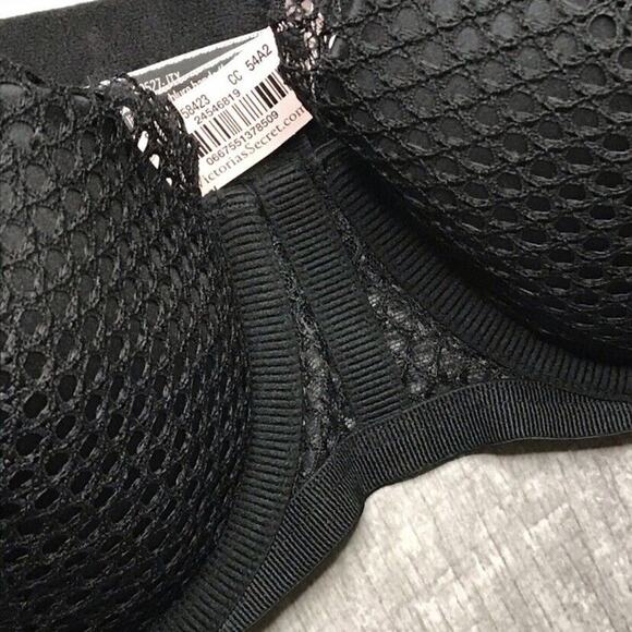 VICTORIA'S SECRET LUXE LINGERIE FISHNET BLACK LACE 3/4 CUP PUSH UP BRA 34D NWT - Picture 7 of 11
